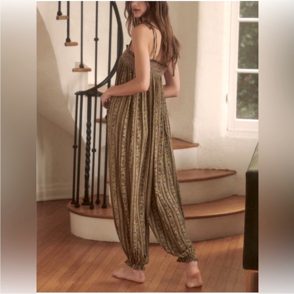 Intimately Free People Rule The World Floral Maxi Jumpsuit in Fern Combo Large - Picture 2 of 16